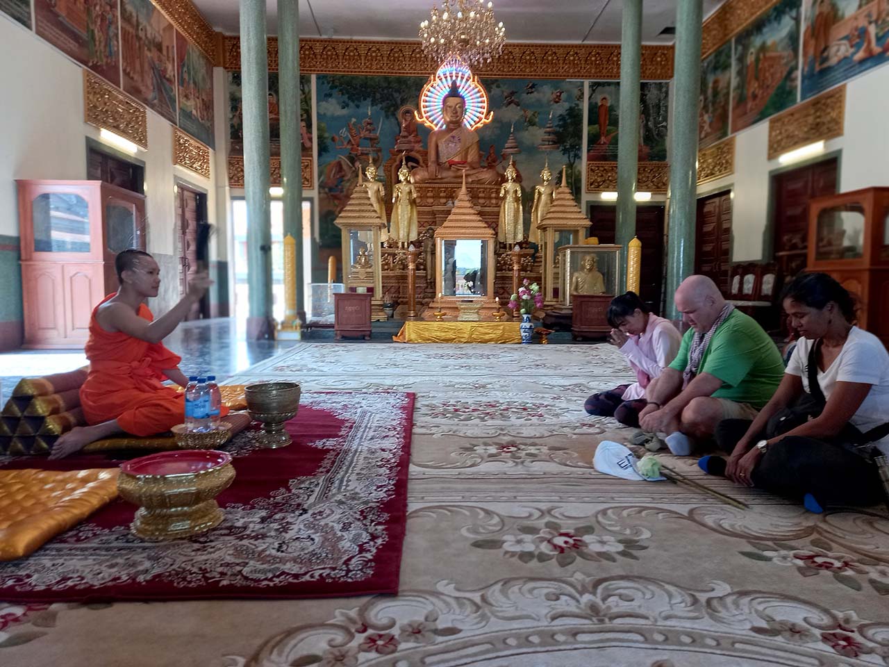 Monk blessing ceremony in Cambodia